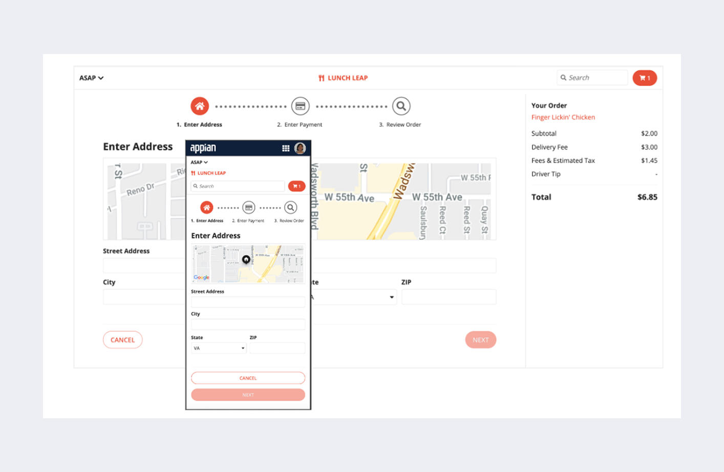 Food Delivery Menu w/Mobile View