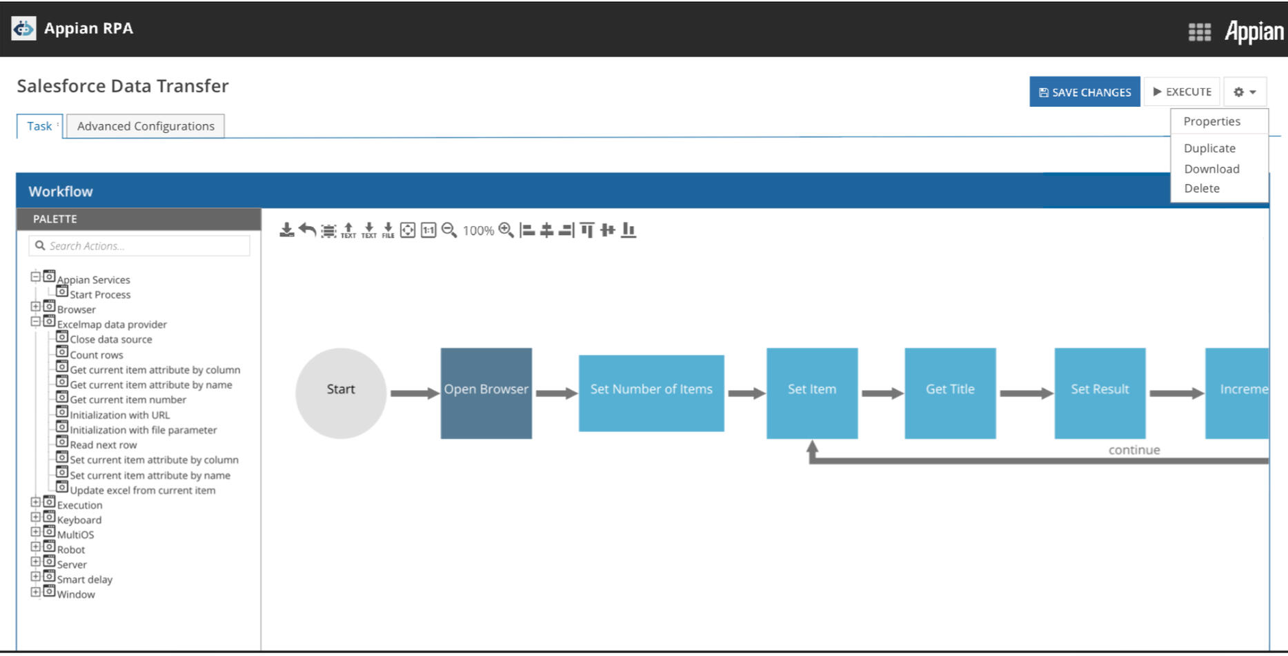 Viewing RPA Task